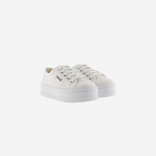 white canvas trainers