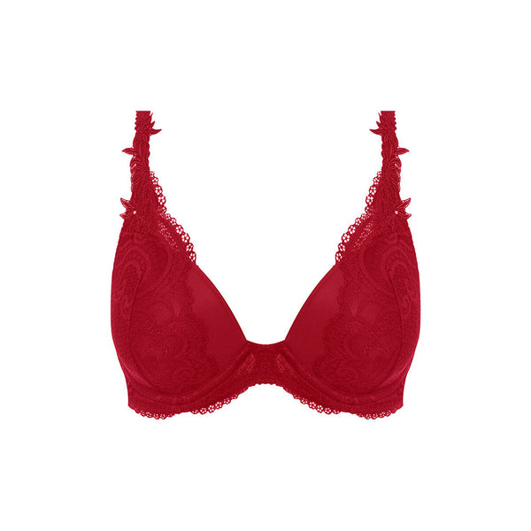 Izumi Merlot Underwired Plunge Bra | Wacoal | SHEEN UNCOVERED 