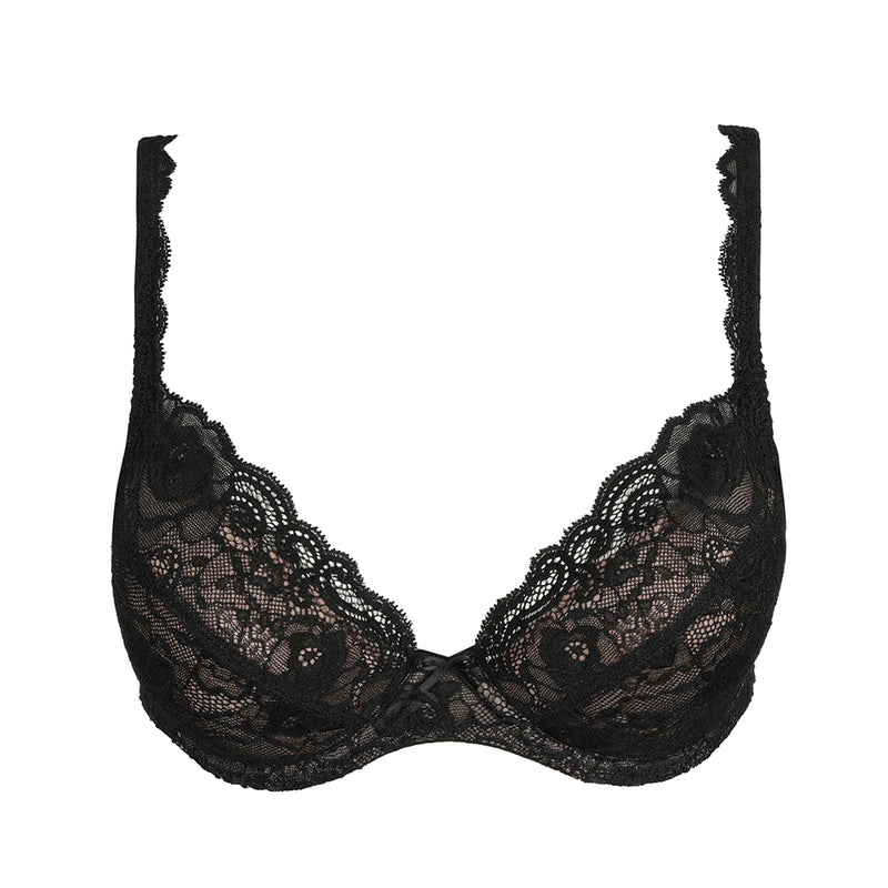 marie jo black lace push up bra