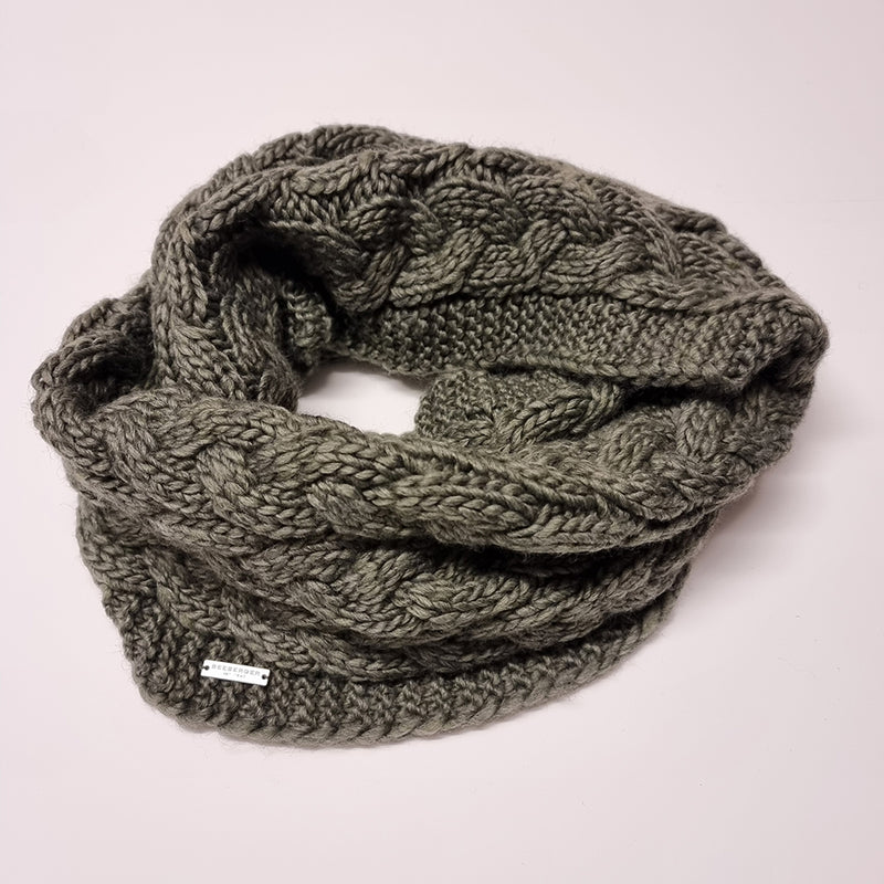 seeberger khaki knit loop scarf