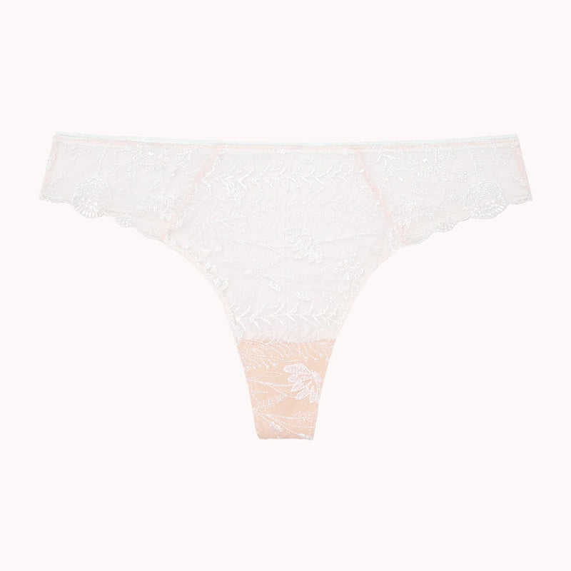 White lace underwear on a white background