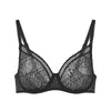 black lace bra on a white background