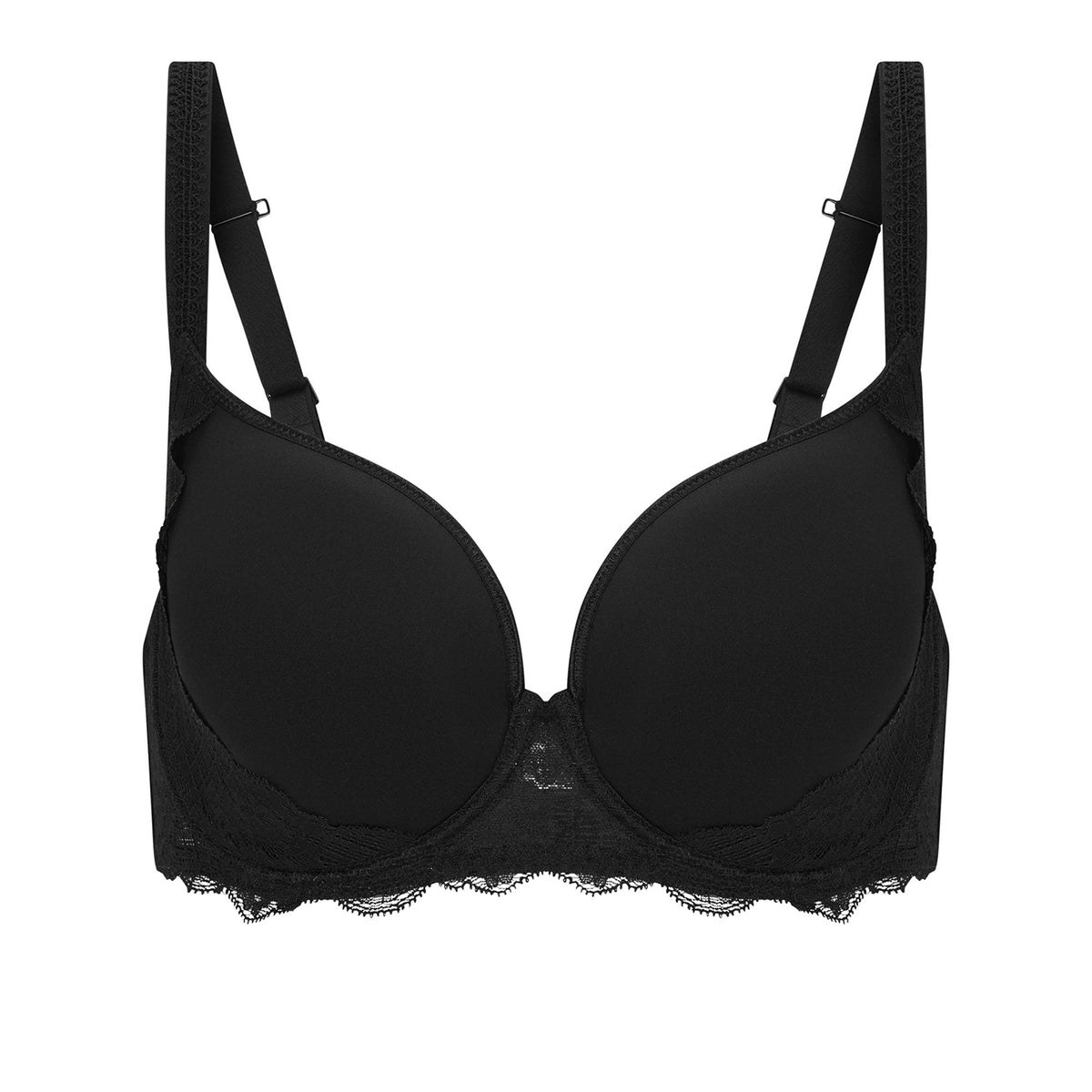 black smooth t shirt bra