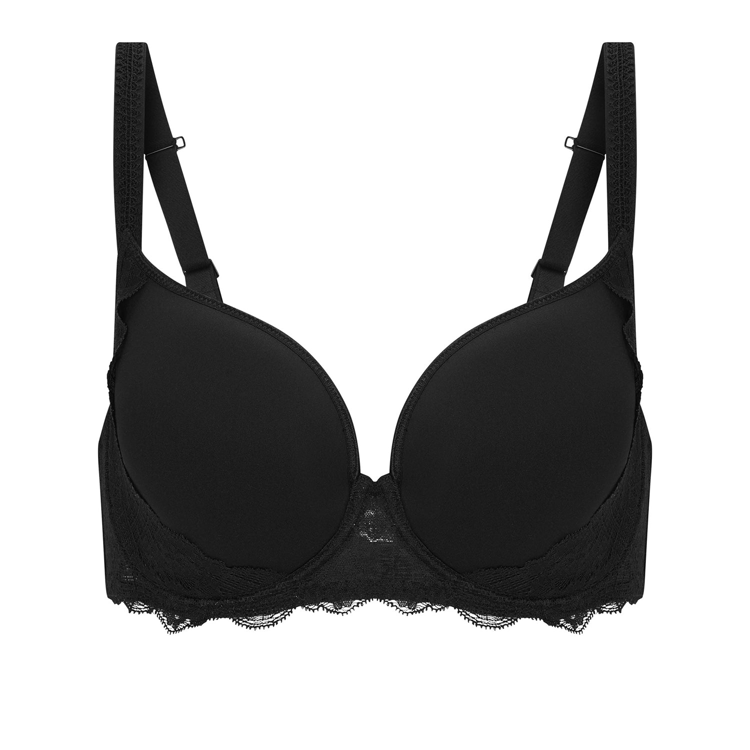 black smooth t shirt bra
