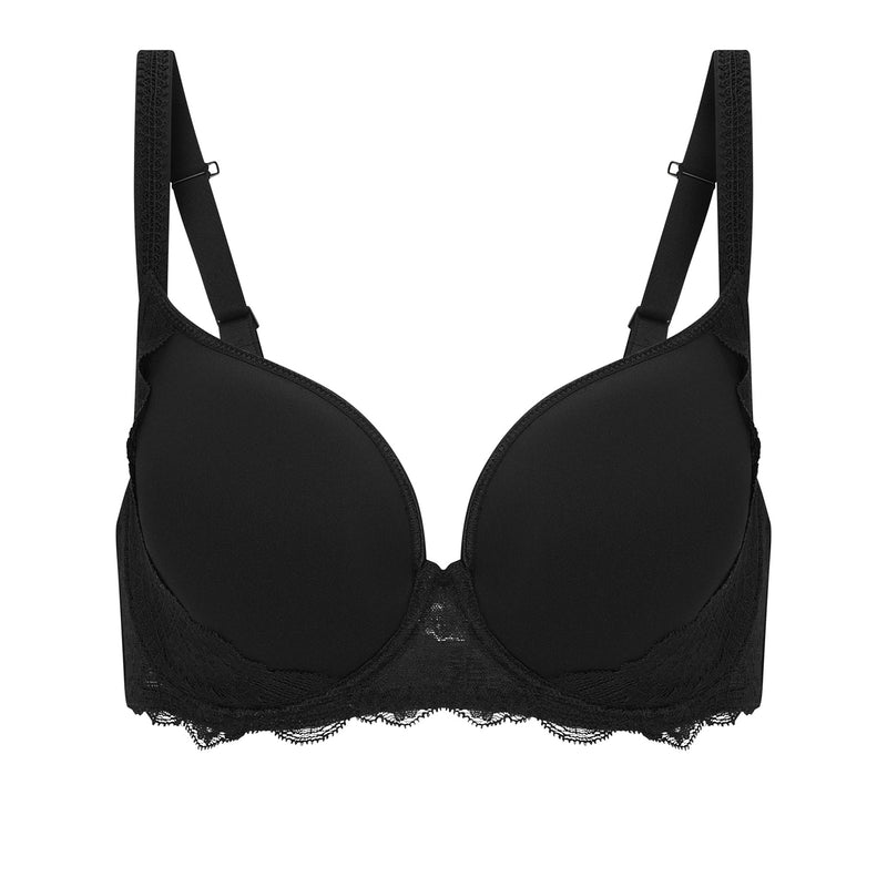 black smooth t shirt bra