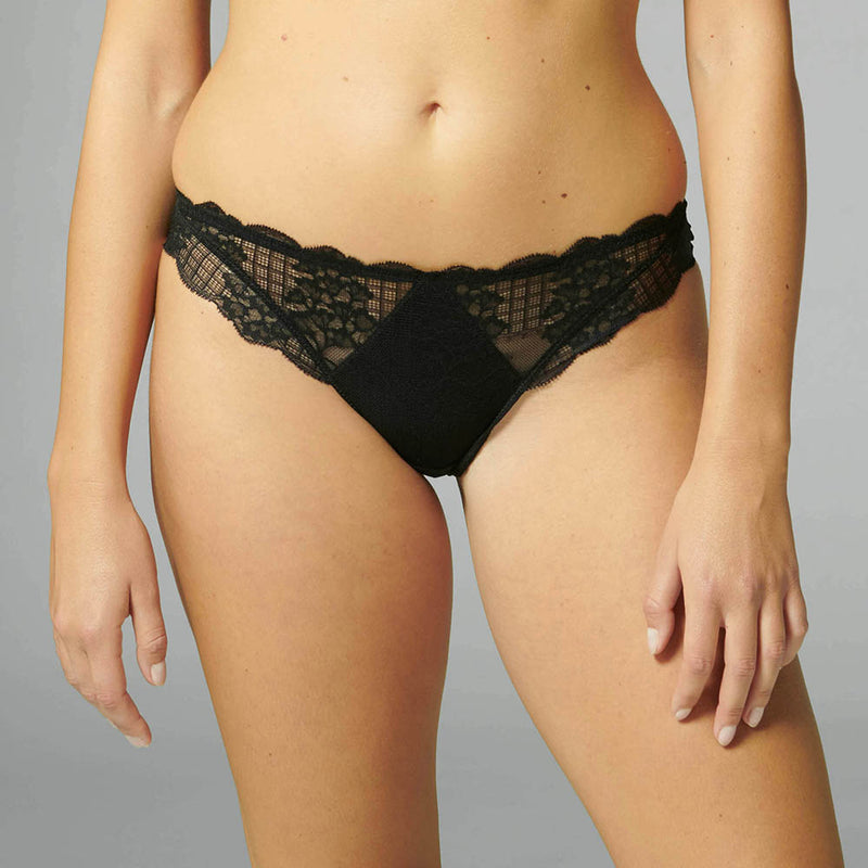 simone perele black lace brief