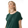 Alena Green Leaves Round Neck Top
