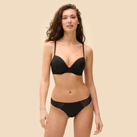 black push up bra and brief