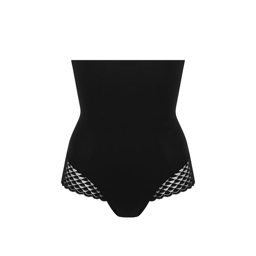 black high waist control brief