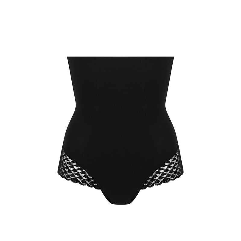 black high waist control brief
