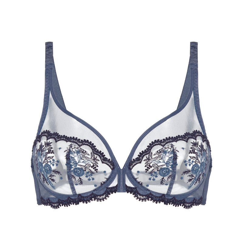 blue lace bra