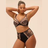 simone perele black lace plus size lingerie