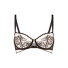 black lace bra on a white background