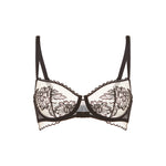 black lace bra on a white background