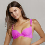 Bamboo Solid Intense Pink Underwired Bikini Top
