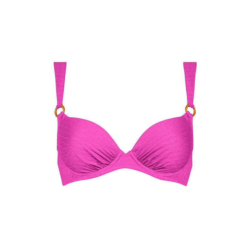 Bamboo Solid Intense Pink Underwired Bikini Top
