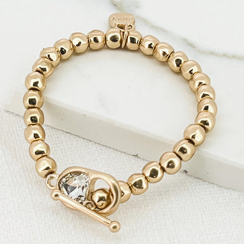 gold bead stretch bracelet