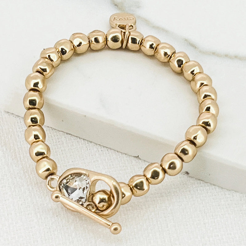 gold bead stretch bracelet