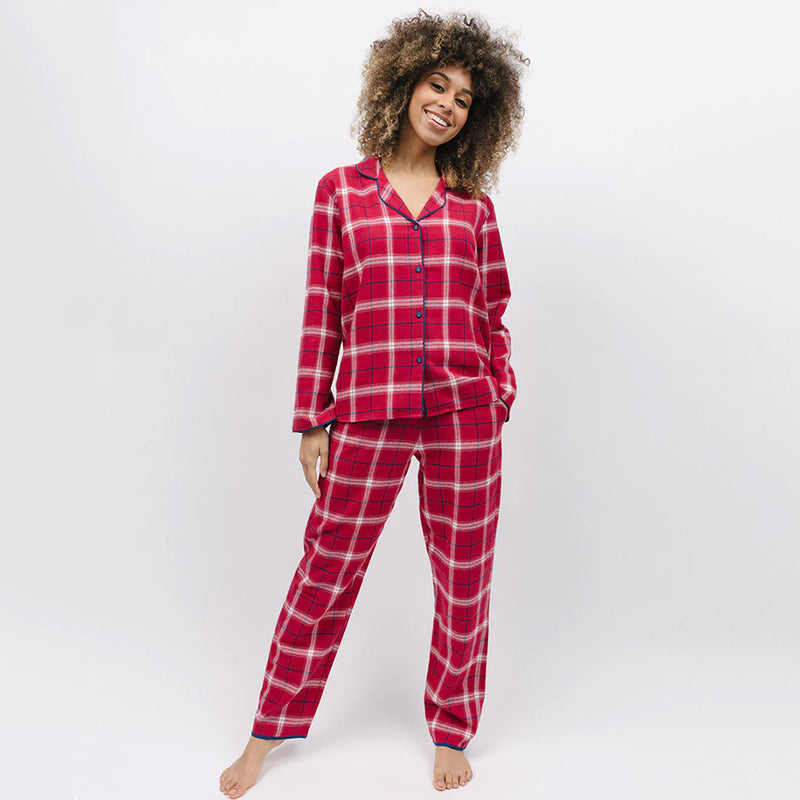 Noél Womens Super Cosy Check Pyjama Top