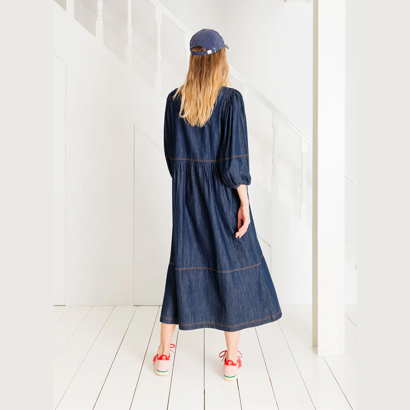 bonte long denim dress back