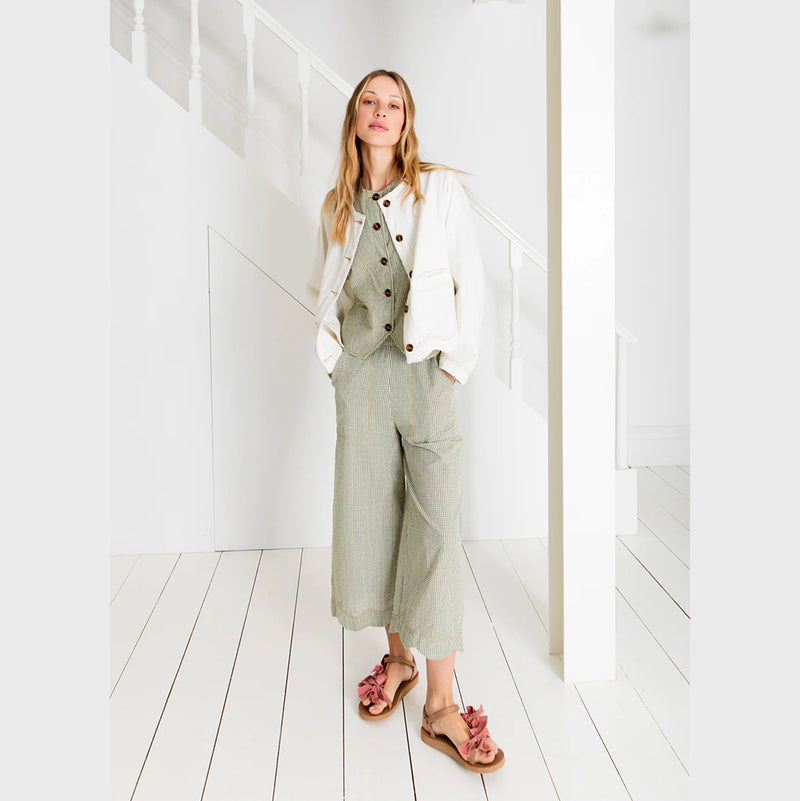cropped gingham trousers