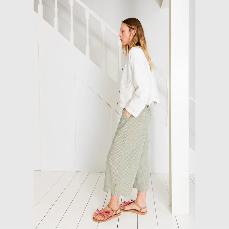 cropped gingham trousers