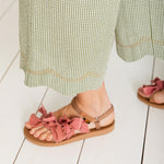 cropped gingham trousers detail