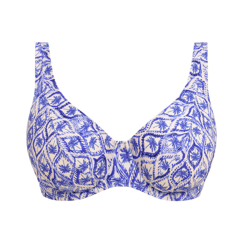 freya swim blue and white bikini top