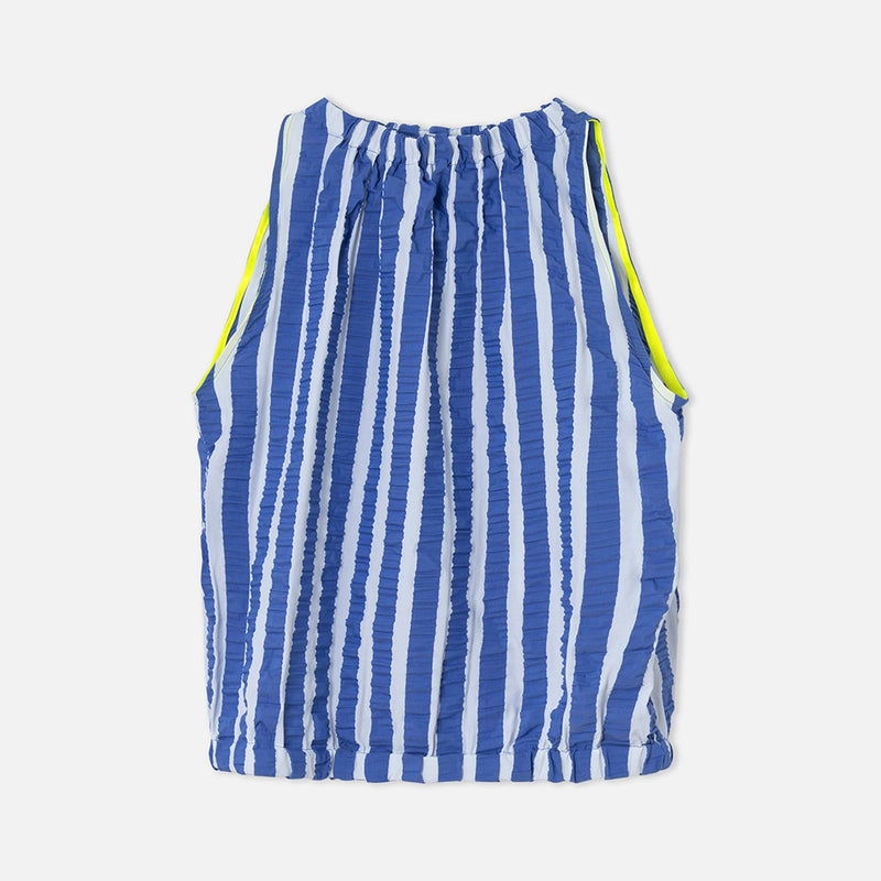 dr bloom aloha blue stripe top