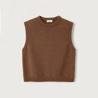 american vintage chocolate melange sleeveless jumper