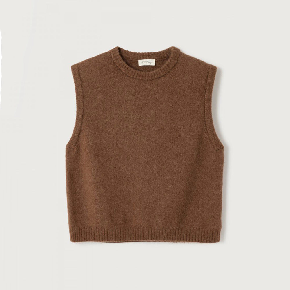 american vintage chocolate melange sleeveless jumper