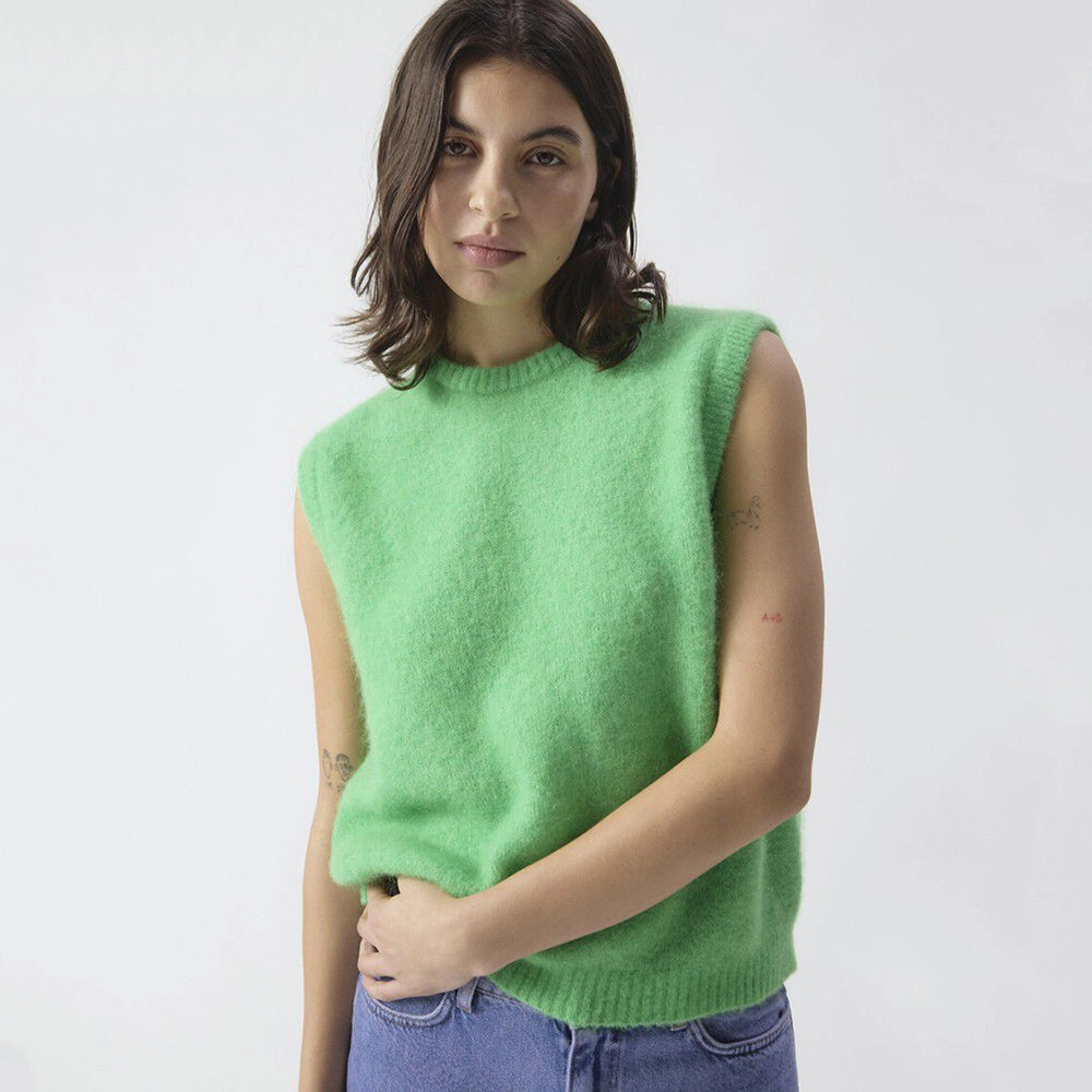 american vintage garden melange sleeveless jumper