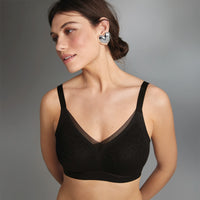 black bralette on a model