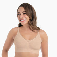 beige bralette on a woman