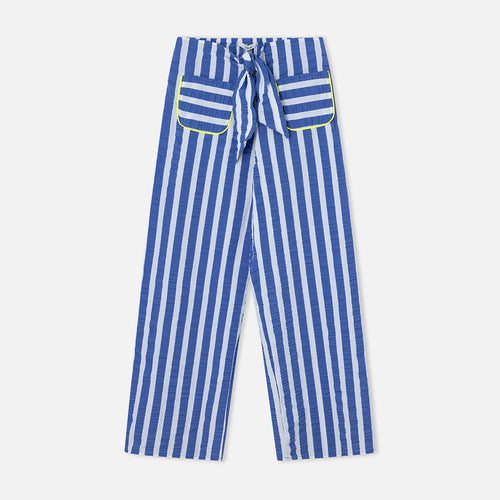 dr bloom blue wide leg trousres