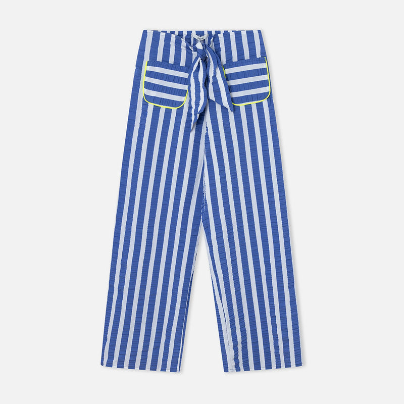 dr bloom blue wide leg trousres