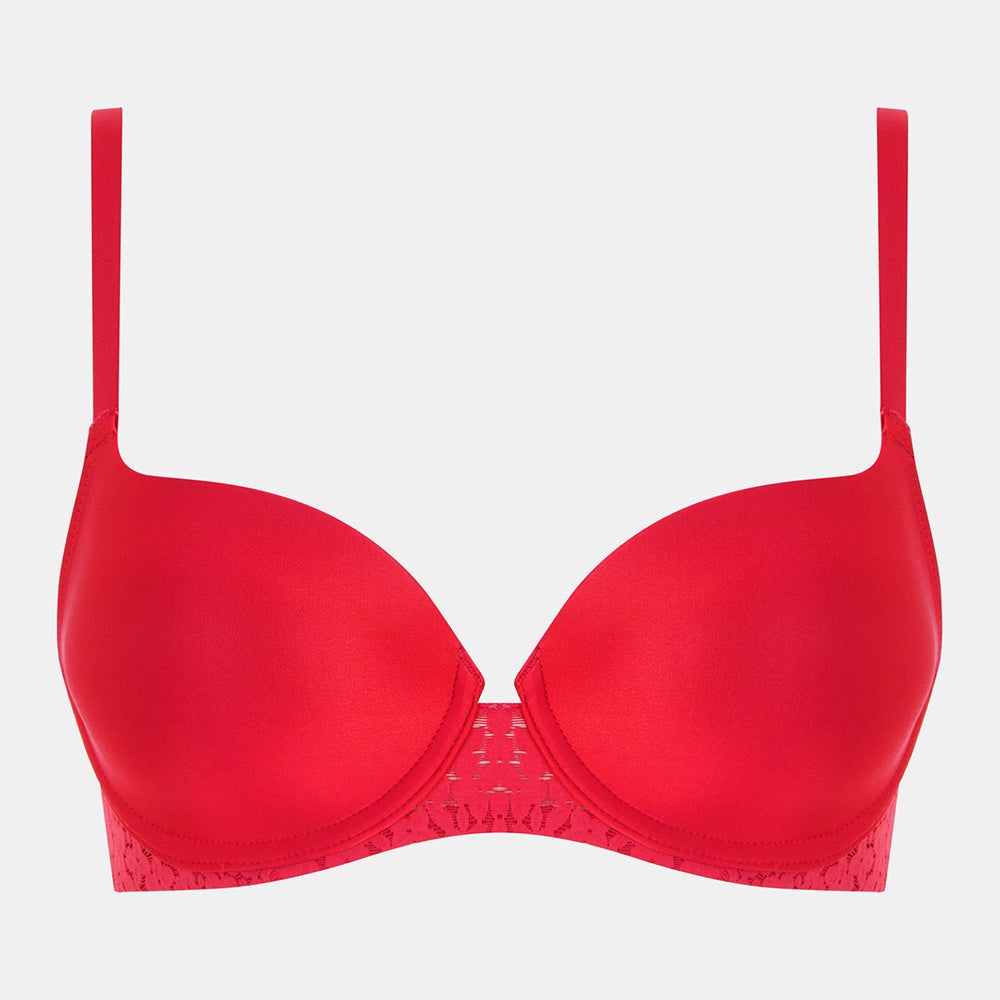 chantelle red t shirt bra