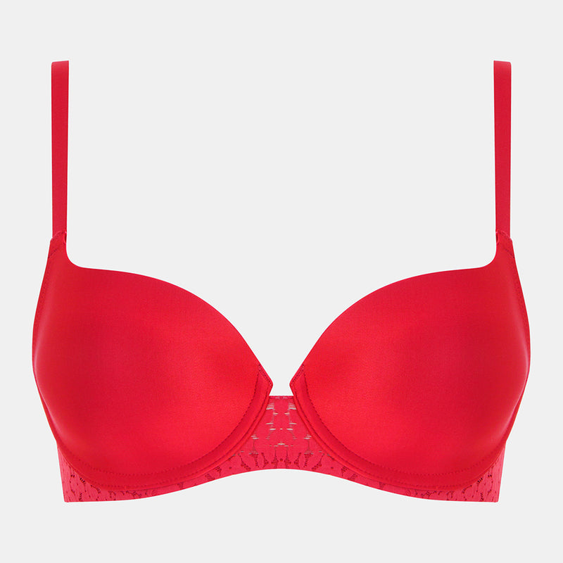 chantelle red t shirt bra