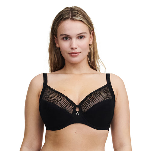 chantelle black underwired bra