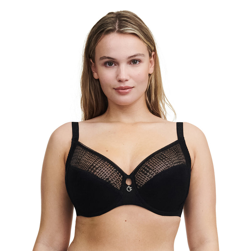 chantelle black underwired bra