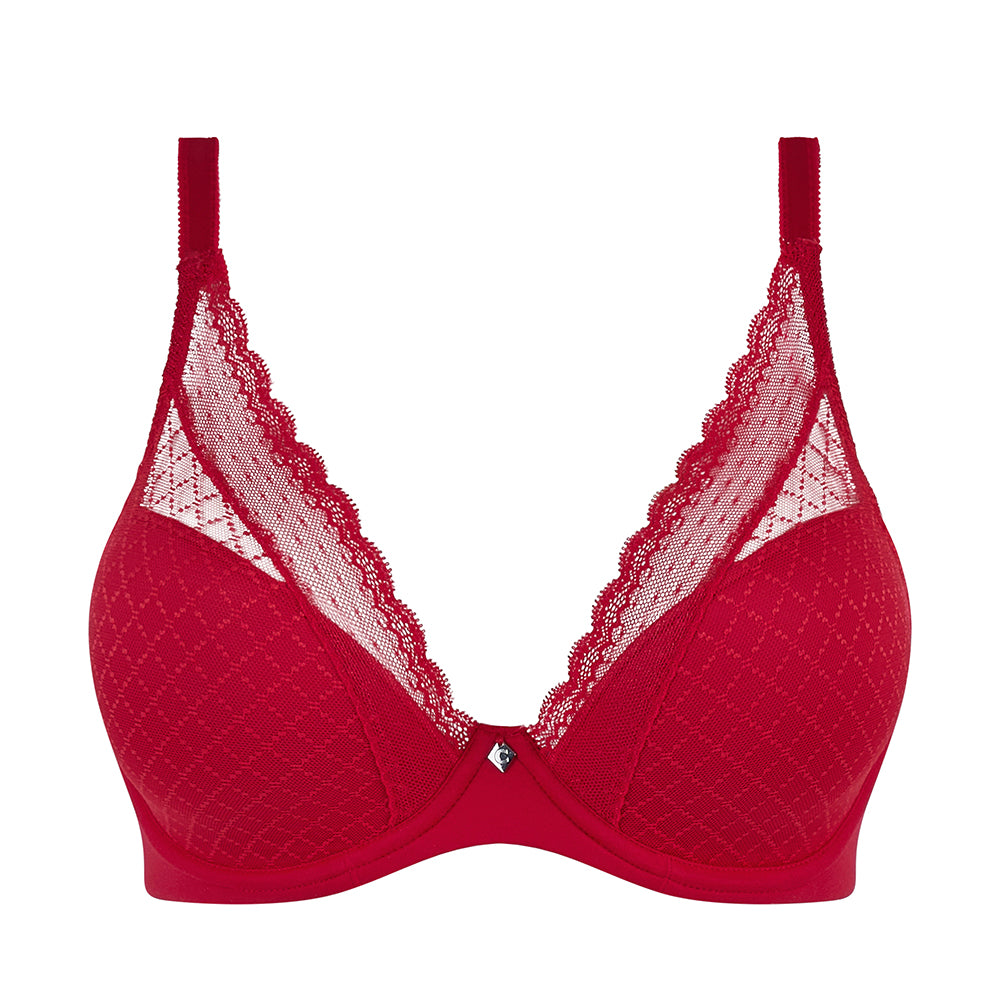 red bra with lace details fropm chantelle