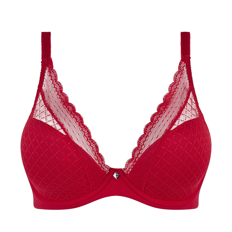 red bra with lace details fropm chantelle