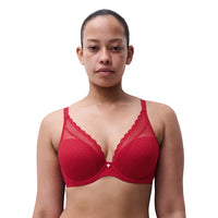 chantelle red bra