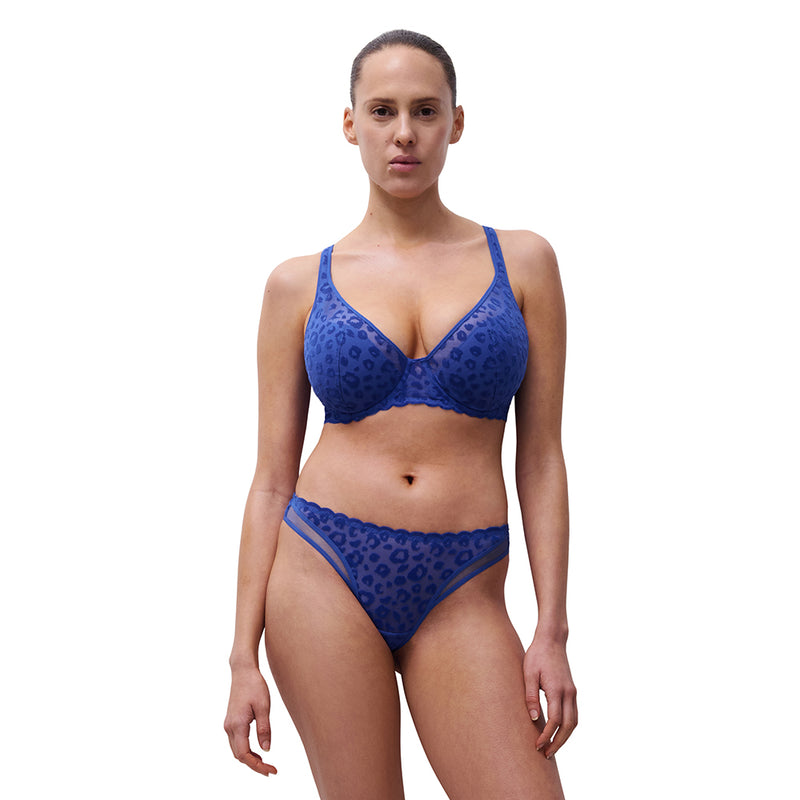 chantelle girls sailors blue plunge bra and thongs 