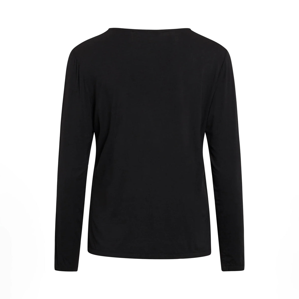 A black long-sleeve top, shown from the back against a plain white background.