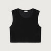 black knited sleeveless jumper