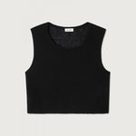 black knited sleeveless jumper