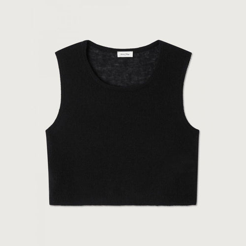 black knited sleeveless jumper