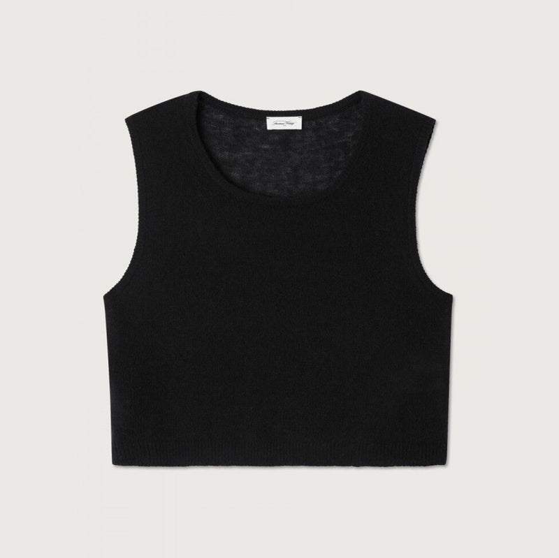 black knited sleeveless jumper