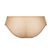 beige lace-trimmed underwear on a white background